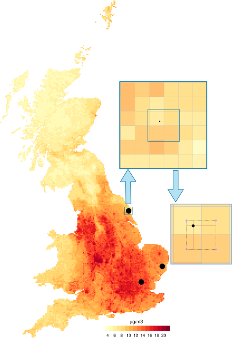 Reconstructing individual-level exposures in cohort analyses of environmental risks: an example with the UK Biobank