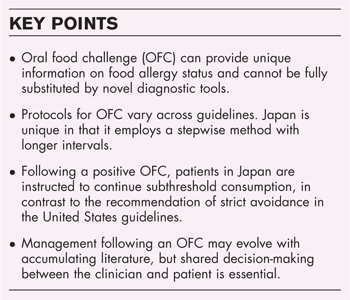 Management of food allergy based on oral food challenge