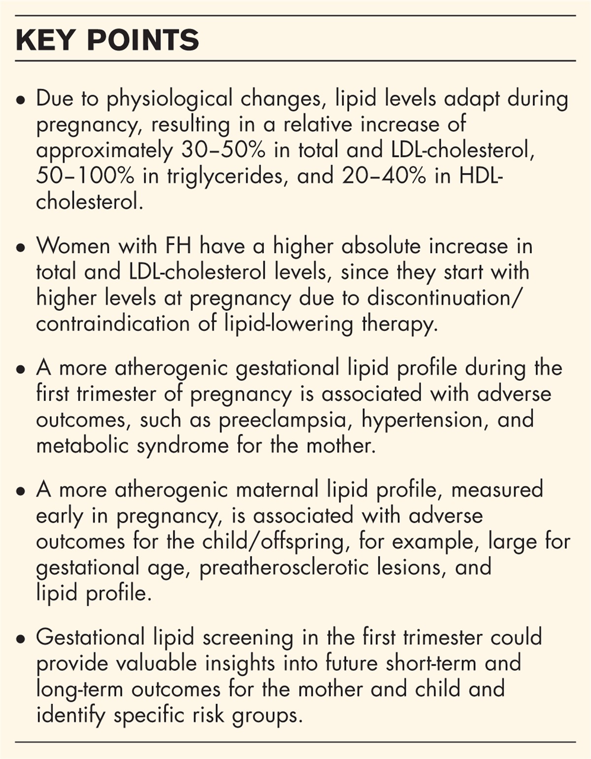Lipid metabolism during pregnancy: consequences for mother and child