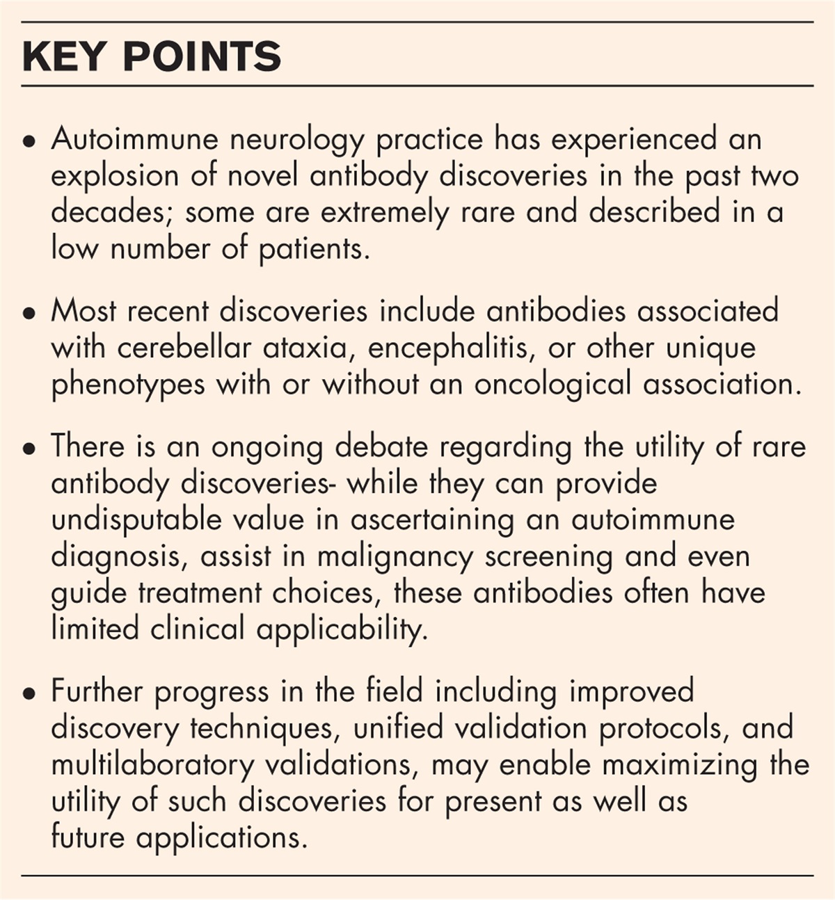 Interest of rare autoantibodies in autoimmune encephalitis and paraneoplastic neurological syndromes: the utility (or futility) of rare antibody discovery