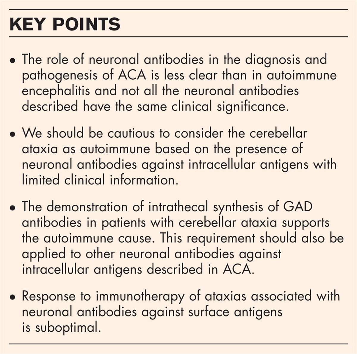 Neuronal antibodies in nonparaneoplastic autoimmune cerebellar ataxias