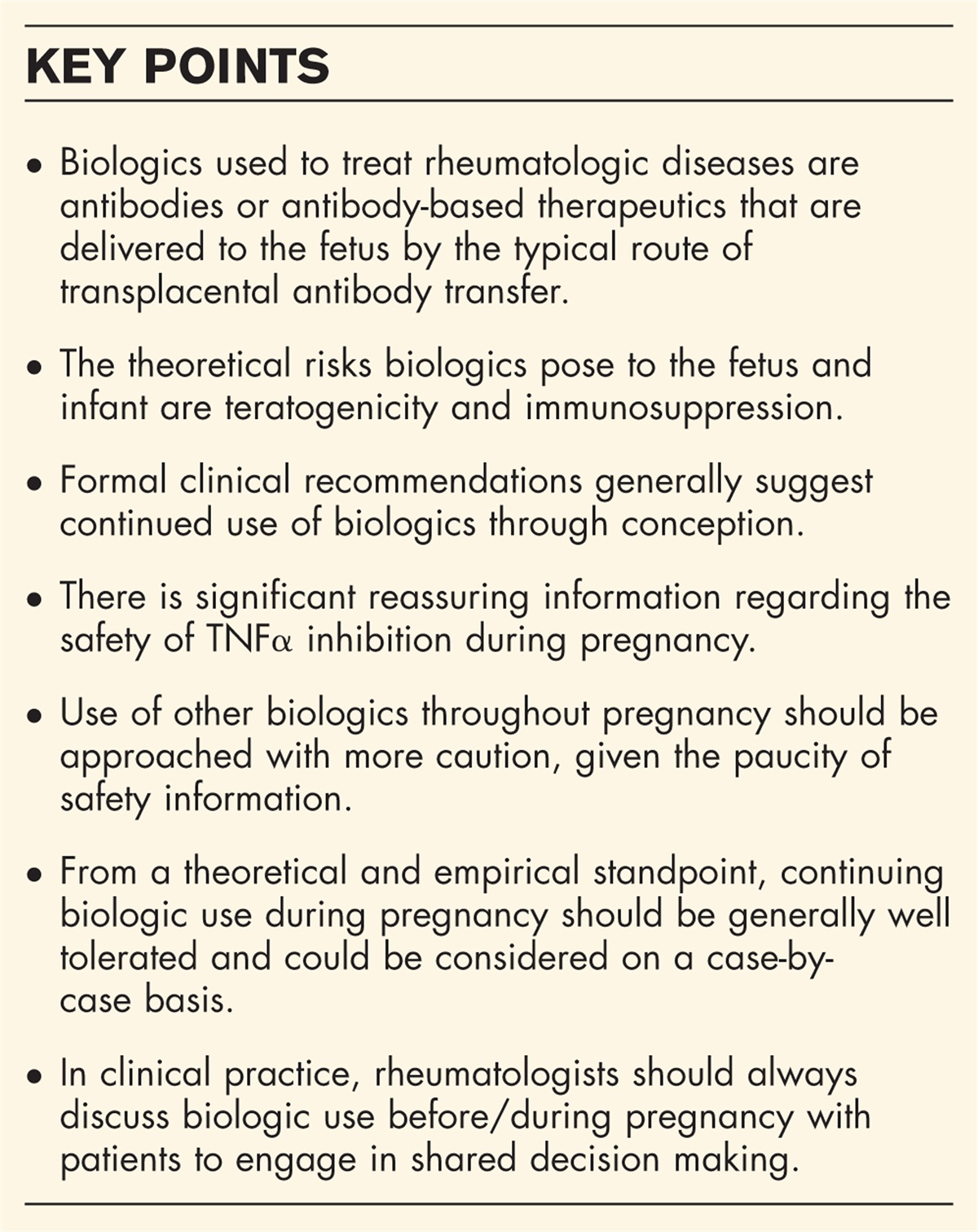 Safety of biologic agents for the management of rheumatic diseases during pregnancy