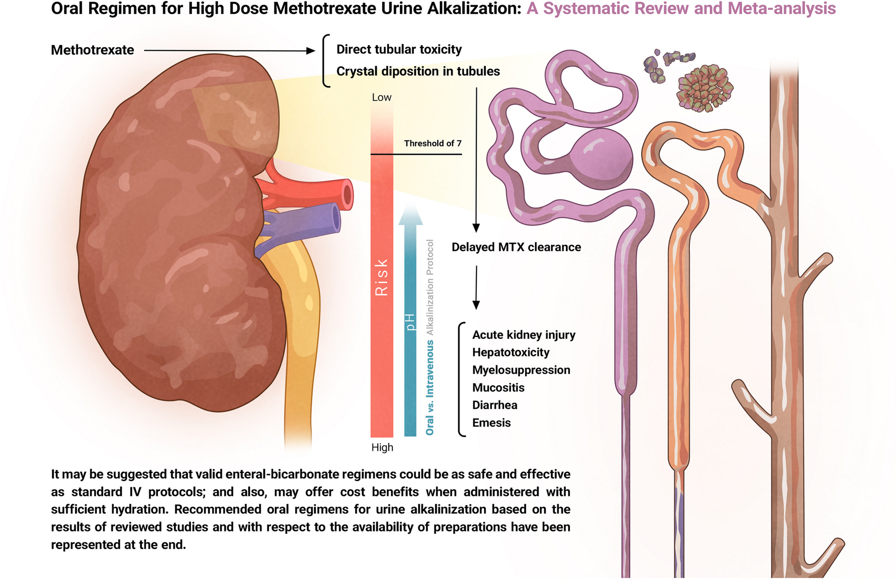 Oral regimen for high dose methotrexate urine alkalinization: a systematic review and meta-analysis