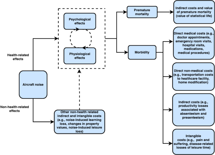 Different considerations in economic impacts of aircraft noise