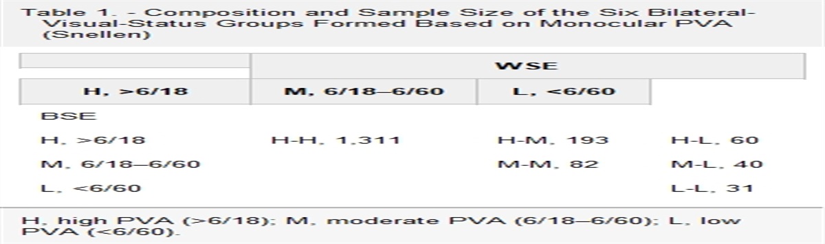 THE IMPACT OF BILATERAL VISION STATUS ON VISION-RELATED QUALITY OF LIFE IN PEOPLE WITH DIABETES MELLITUS
