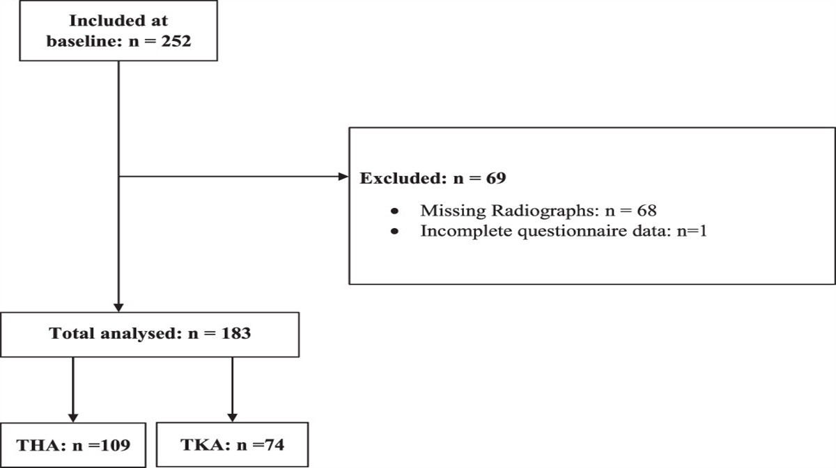 Foot complaints pre-operative to primary total hip or knee arthroplasty