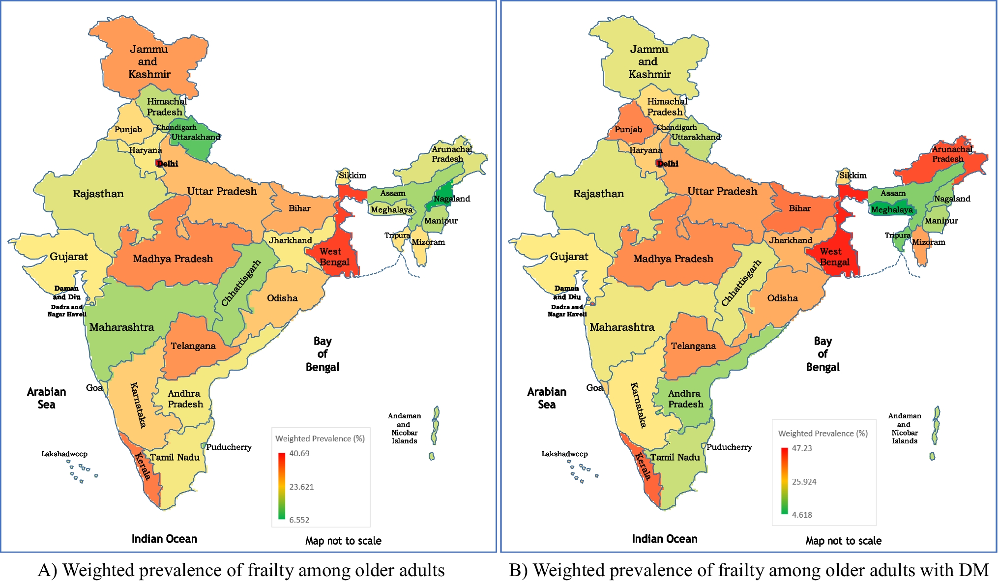Diabetes and frailty in community dwelling older adults in India: insights from the longitudinal aging study in India