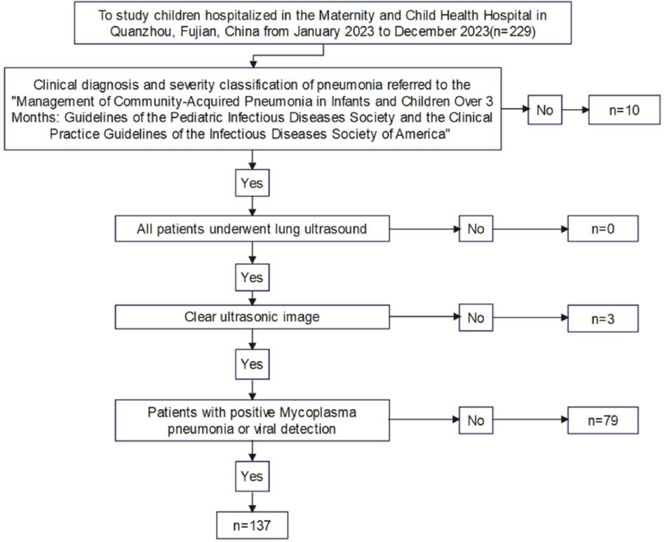 Distinguishing types and severity of pediatric pneumonia using modified lung ultrasound score
