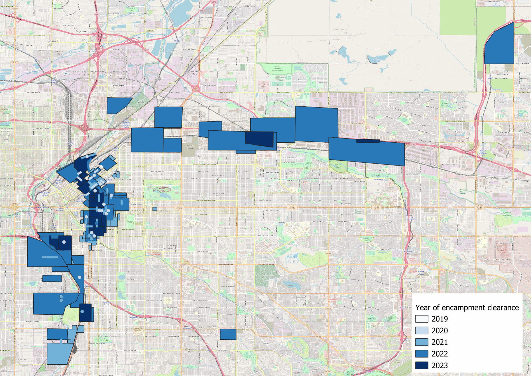 Association of Involuntary Displacement of People Experiencing Homelessness and Crime in Denver, CO: A Spatiotemporal Analysis