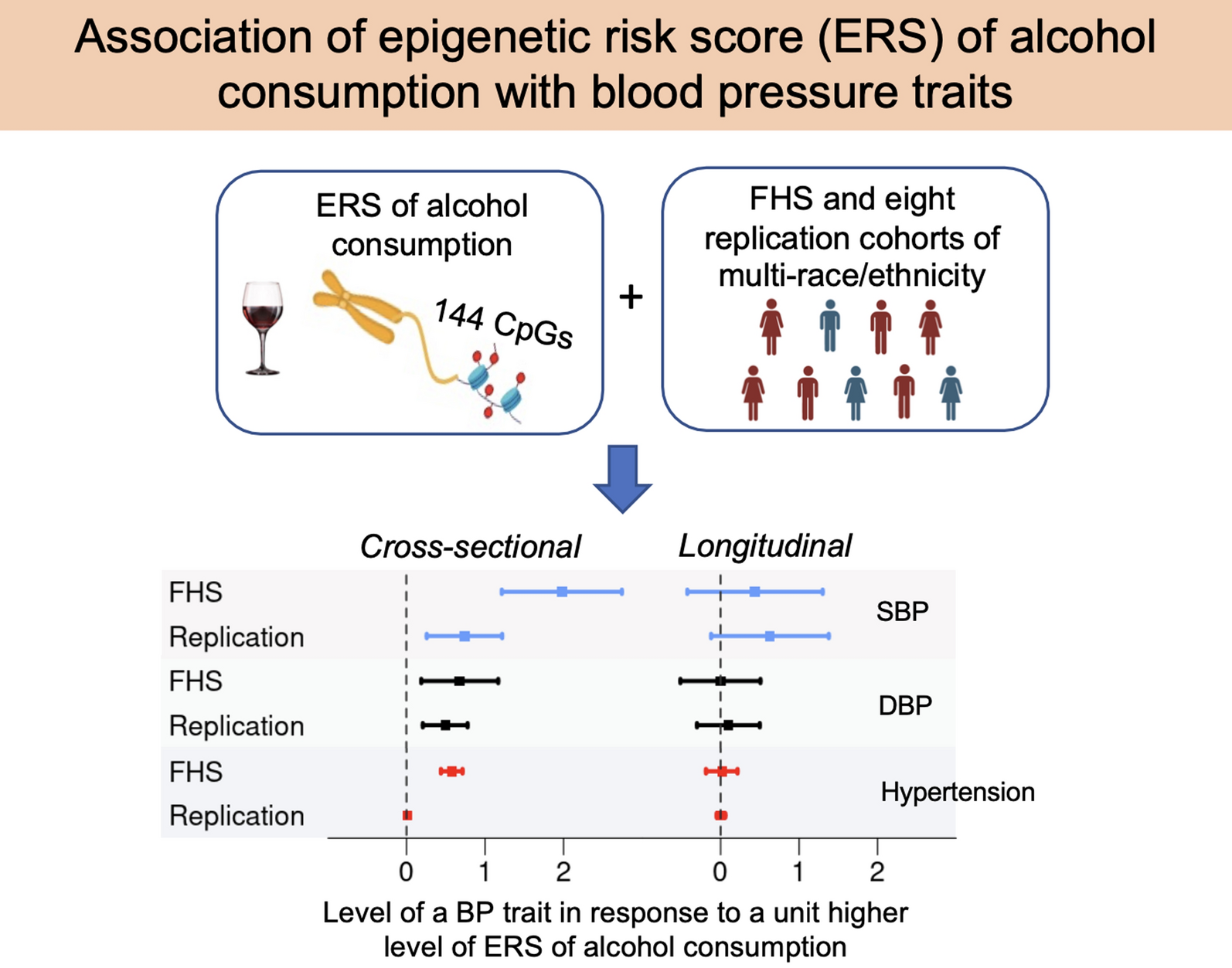 Association analysis between an epigenetic alcohol risk score and blood pressure