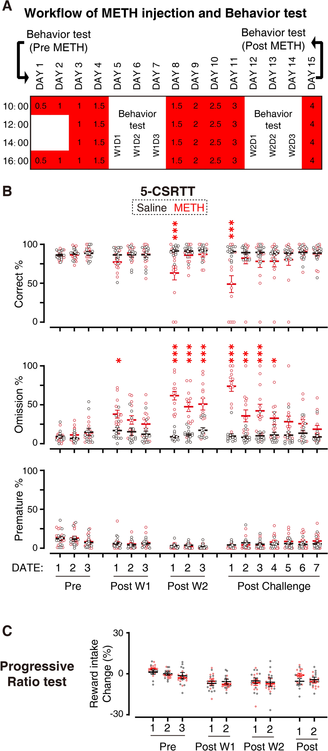 Inhibition of RtTg neurons reverses methamphetamine-induced attention deficits