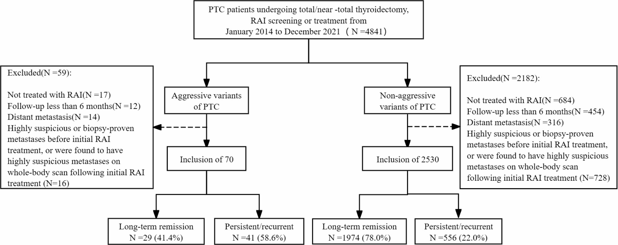 Aggressive variants of papillary thyroid carcinoma: characteristics, influencing factors, and effectiveness of radioiodine therapy