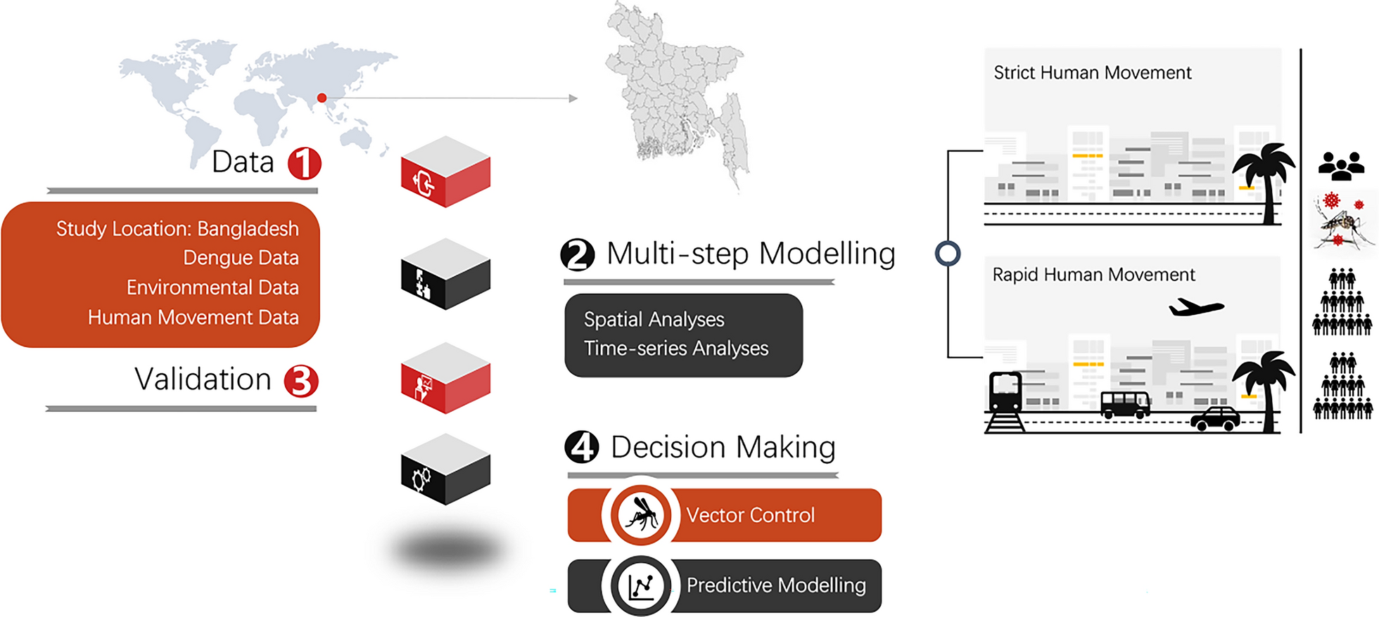 Rapid human movement and dengue transmission in Bangladesh: a spatial and temporal analysis based on different policy measures of COVID-19 pandemic and Eid festival