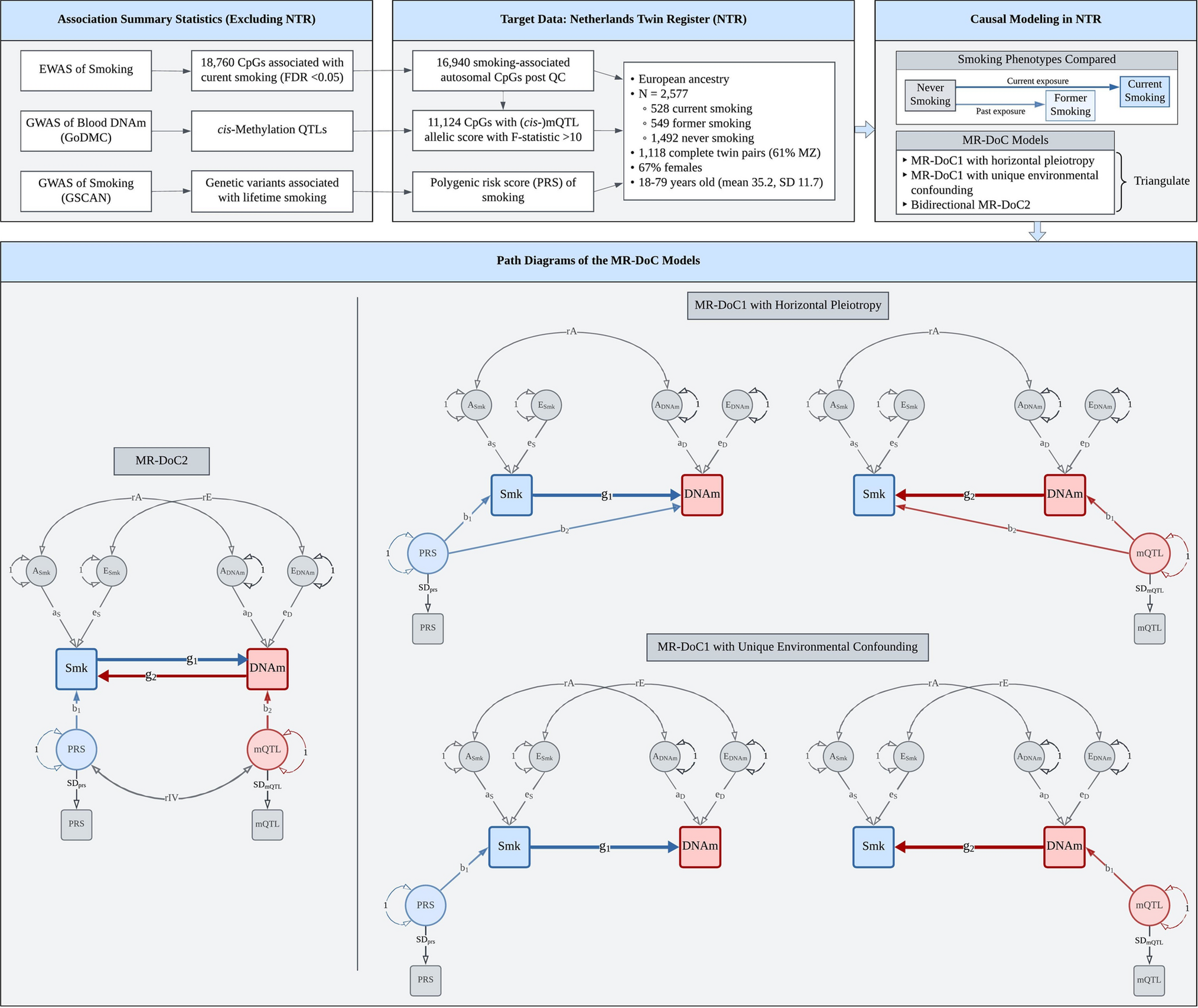 Unidirectional and bidirectional causation between smoking and blood DNA methylation: evidence from twin-based Mendelian randomisation