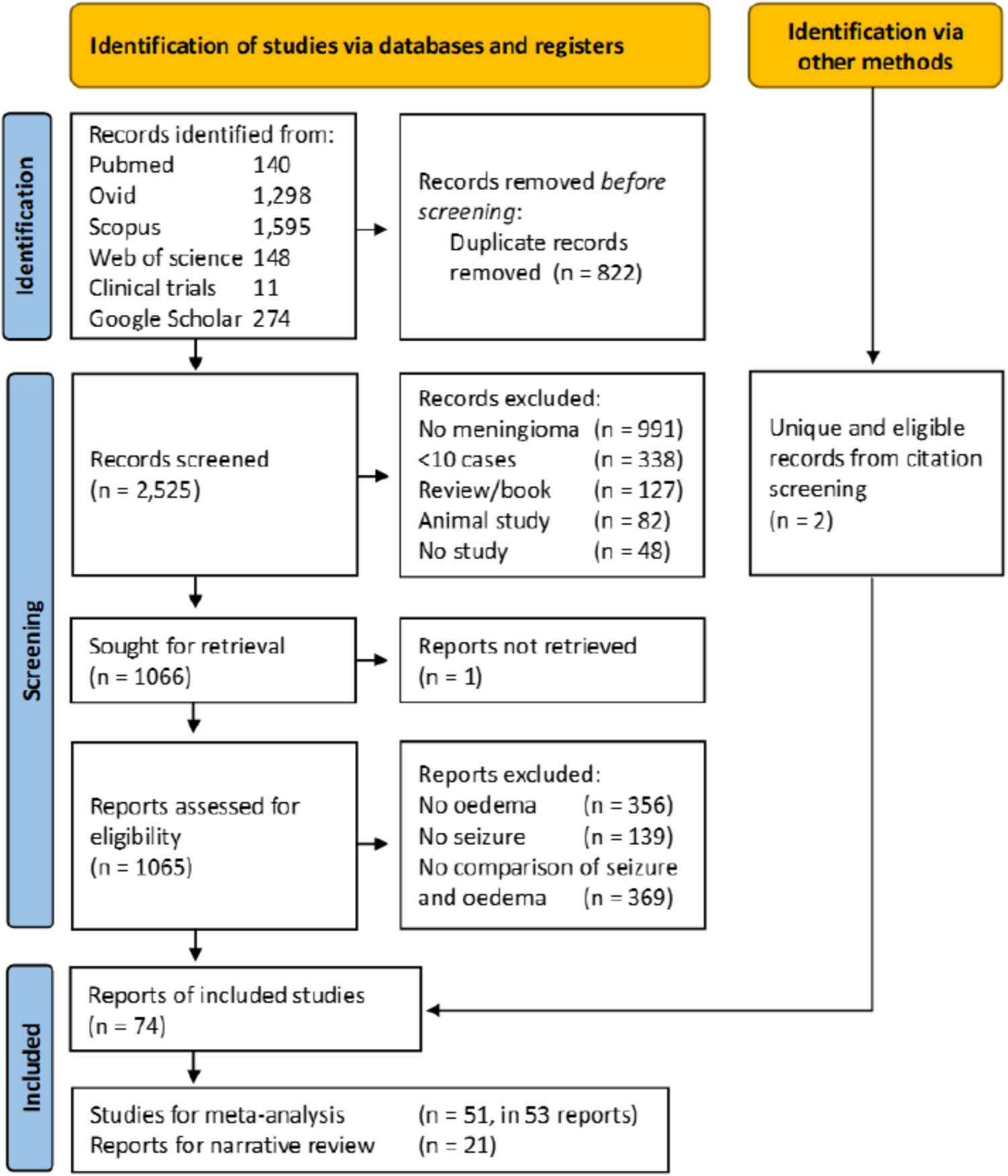Oedema as a prognostic factor for seizures in meningioma - a systematic review and meta-analysis