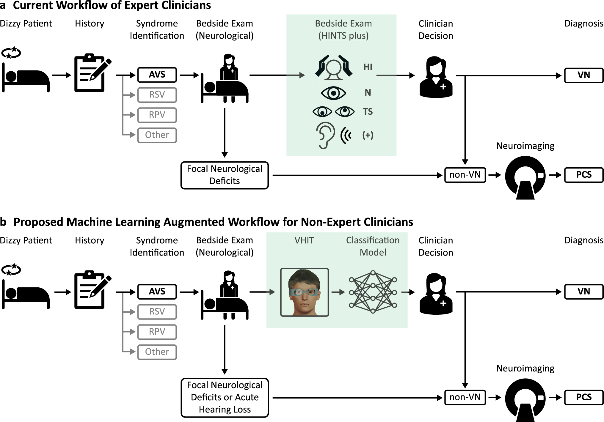 Separation of stroke from vestibular neuritis using the video head impulse test: machine learning models versus expert clinicians