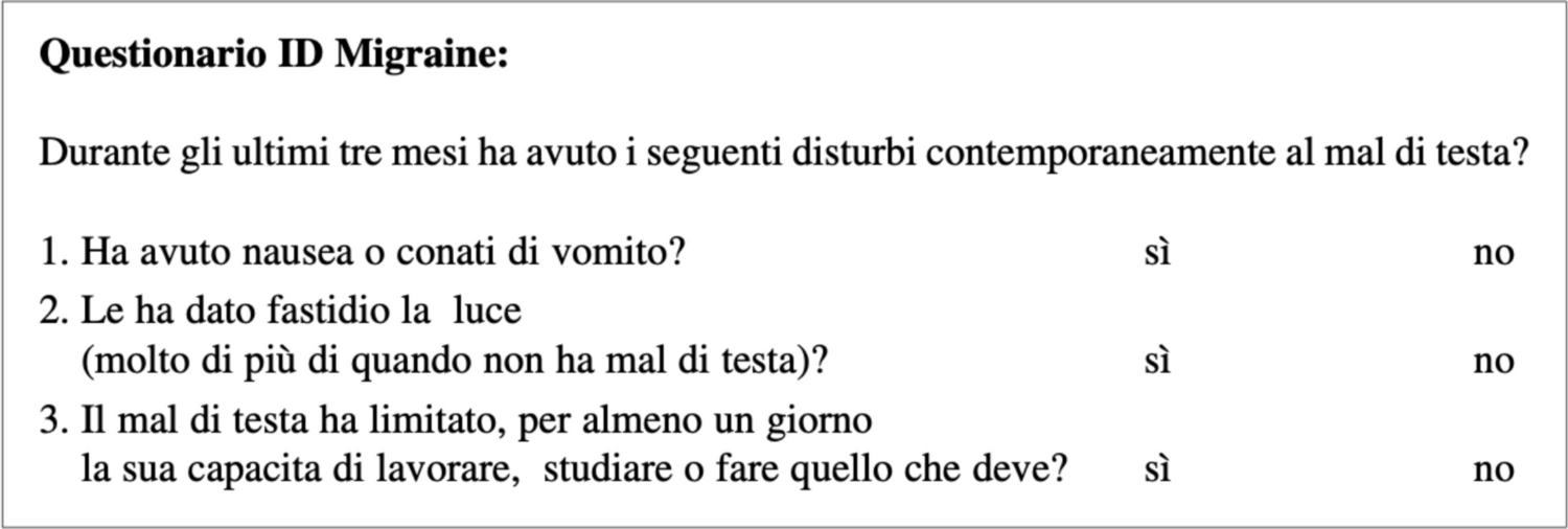 Diagnosing migraine in children and adolescence using ID migraine: results of an Italian multicenter validation