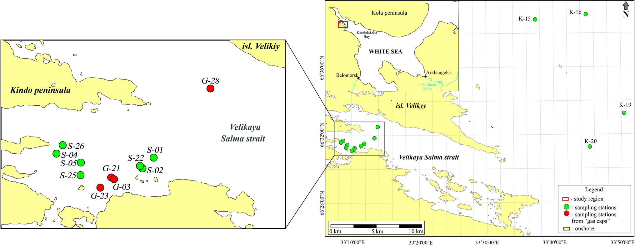 Study of Stratification of Prokaryotic Microbial Communities in Sediments of Velikaya Salma Strait and Kandalaksha Bay, the White Sea