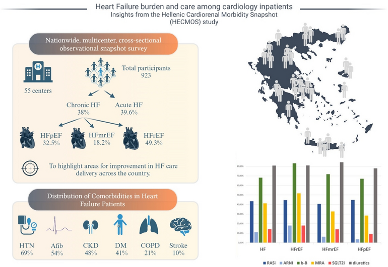 Heart failure burden and care among cardiology inpatients: insights from the Hellenic Cardiorenal Morbidity Snapshot (HECMOS) study