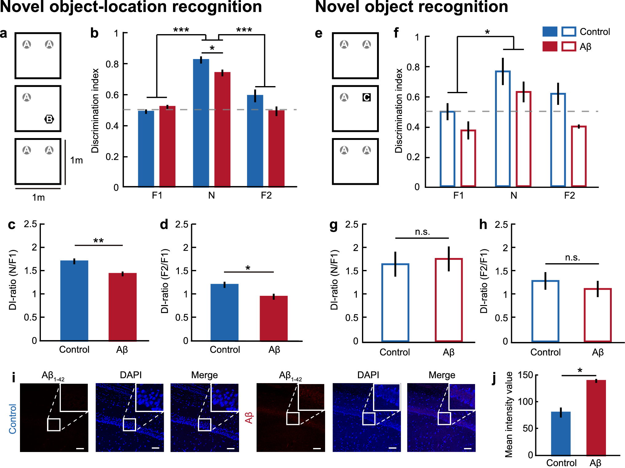 Attenuated heterogeneity of hippocampal neuron subsets in response to novelty induced by amyloid-β
