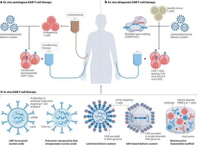 In vivo CAR engineering for immunotherapy