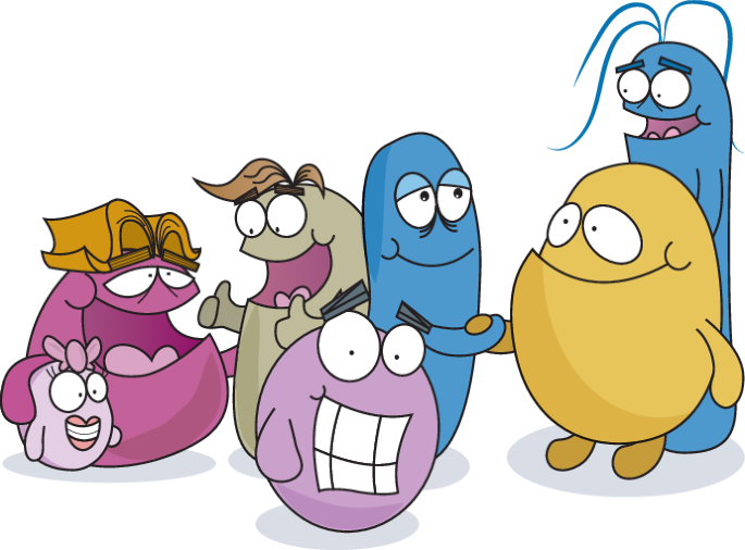 Microorganisms thriving together as communities