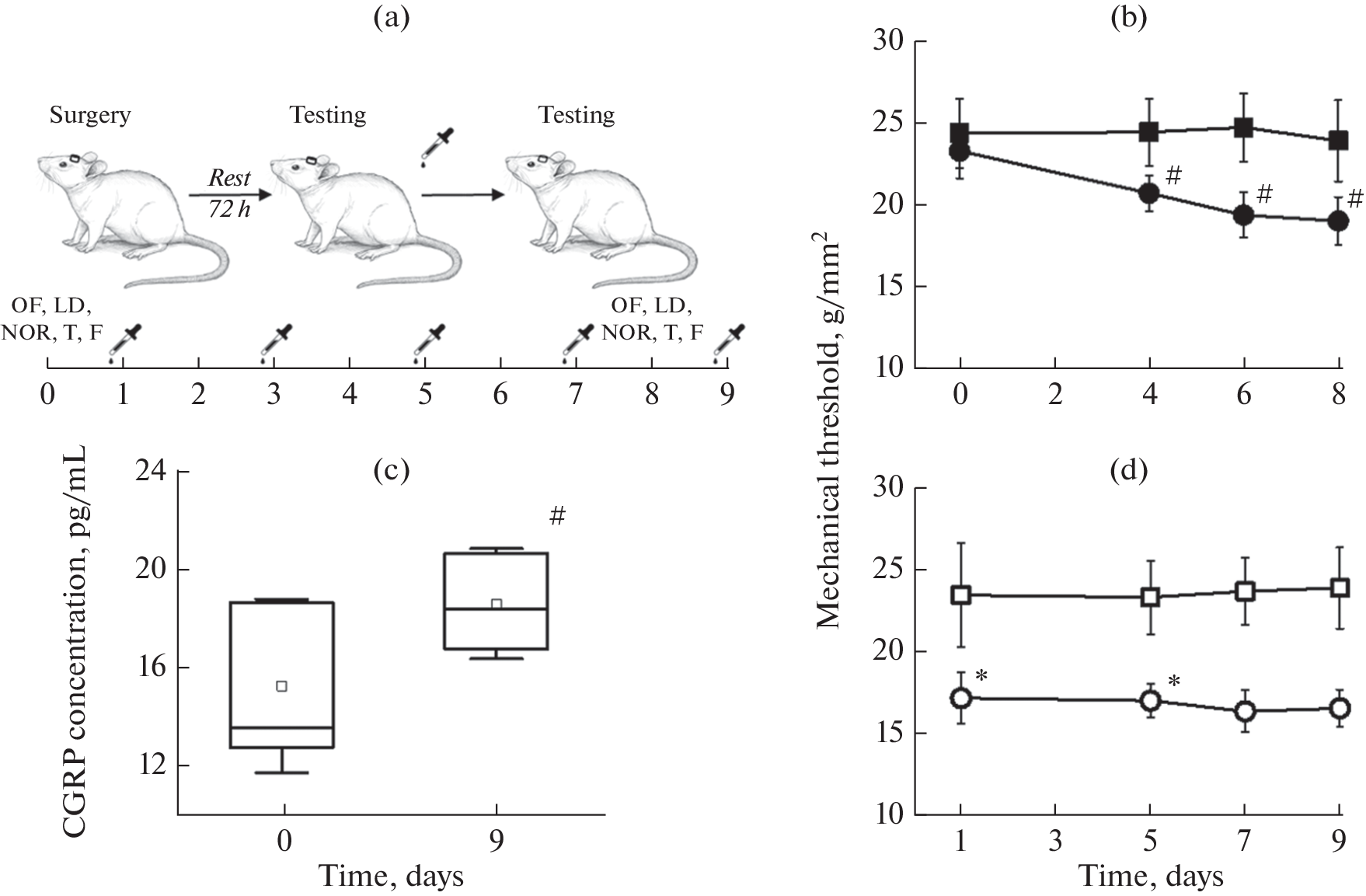 Behavioral Correlates of Migraine, Oxidative Stress, and CGRP Levels in the Experimental Model of Chronic Migraine with Aura in Rats