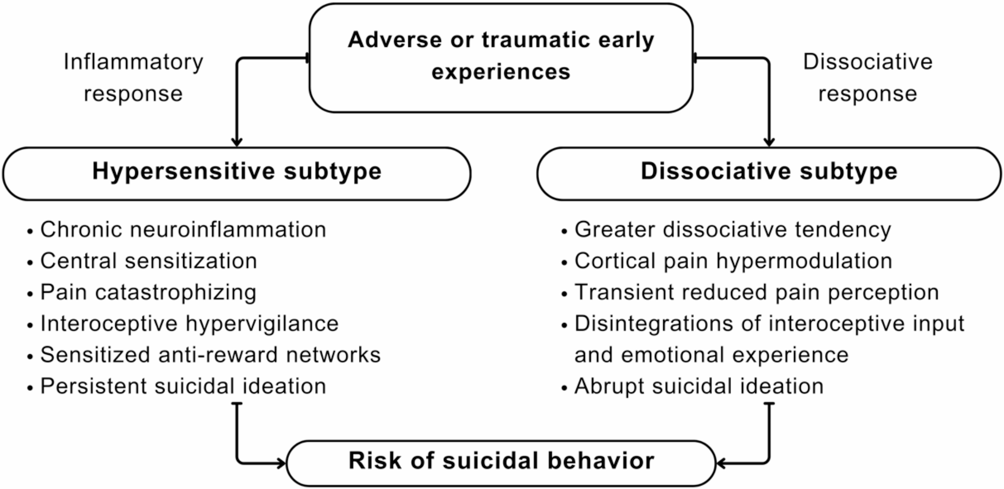 Proposition of Two Subtypes of Patients at Risk of Suicide: Pain Hypersensitive Vs. Dissociative