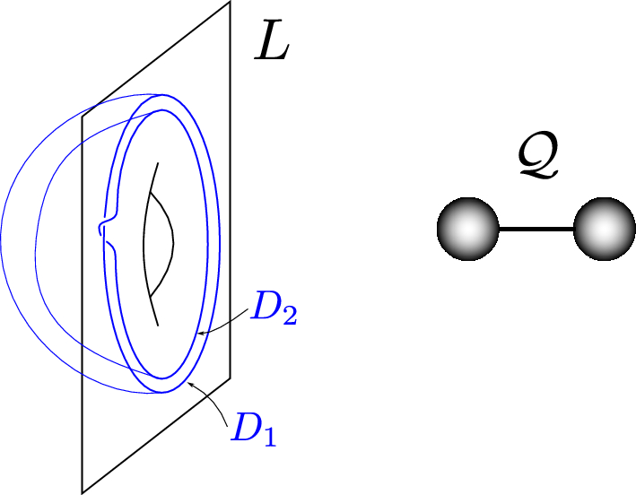 Linking Disks, Spinning Vortices and Exponential Networks of Augmentation Curves