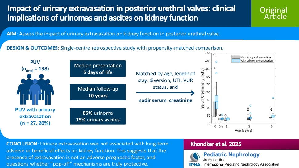 Impact of urinary extravasation in posterior urethral valves: clinical implications of urinomas and ascites on kidney function