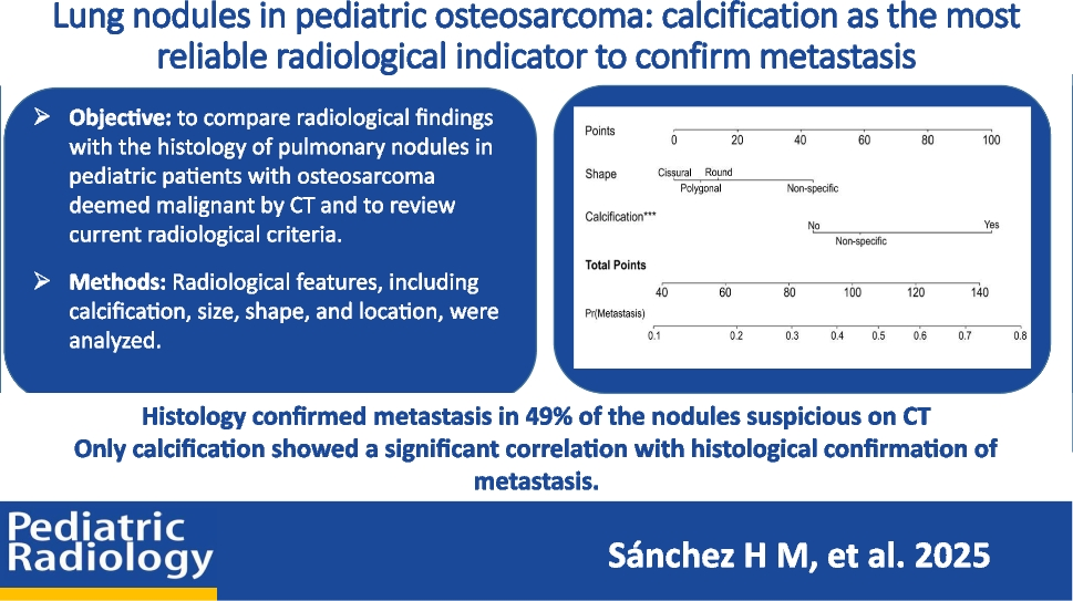 Lung nodules in pediatric osteosarcoma: calcification as the most reliable radiological indicator to confirm metastasis