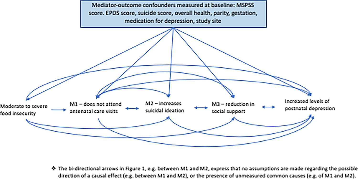 Food insecurity and postnatal depression: the mediating effect of perceived social support among women in Khayelitsha, South Africa