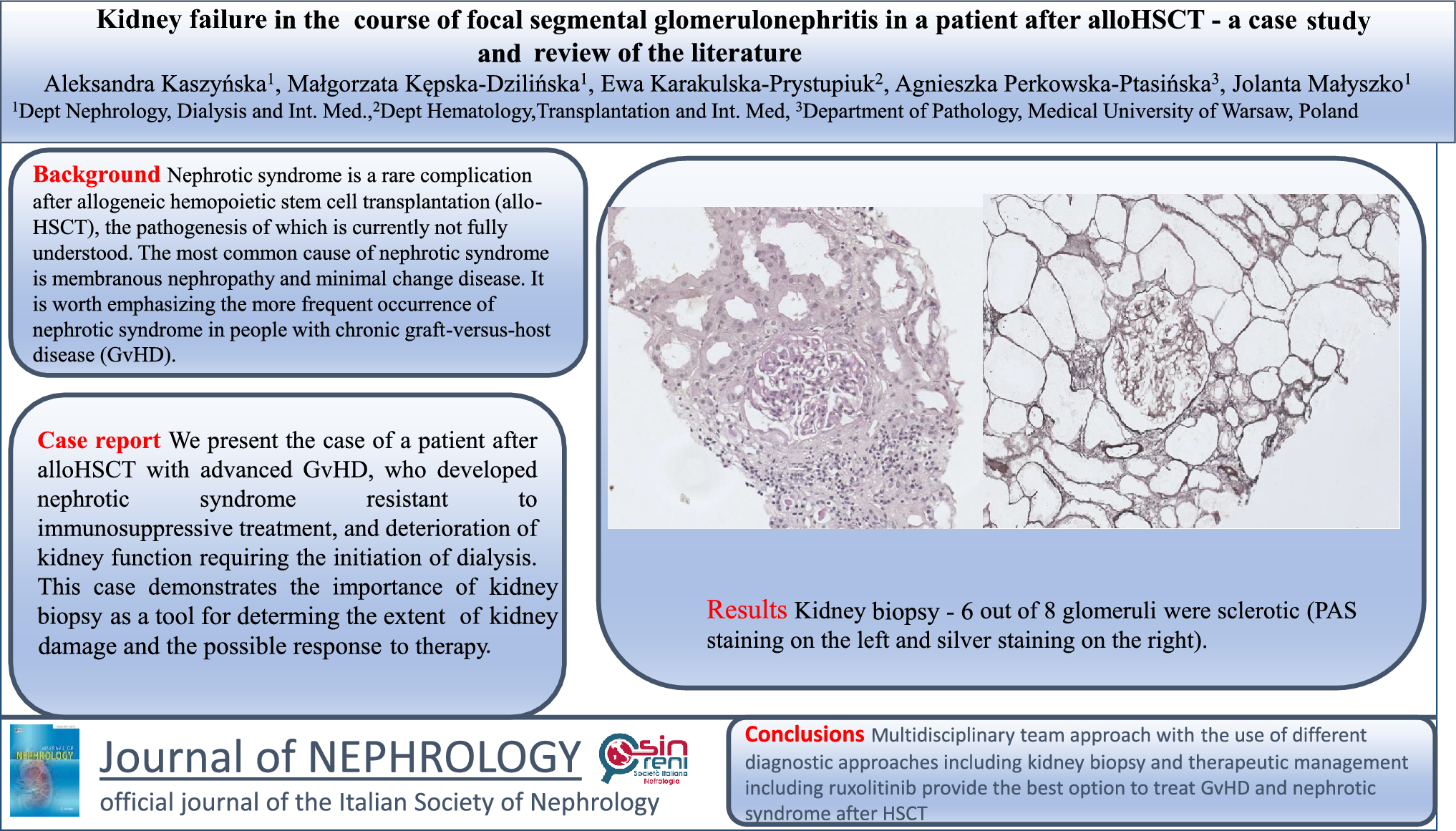 Kidney failure in the course of focal segmental glomerulonephritis in a patient after alloHSCT - a case study and review of the literature