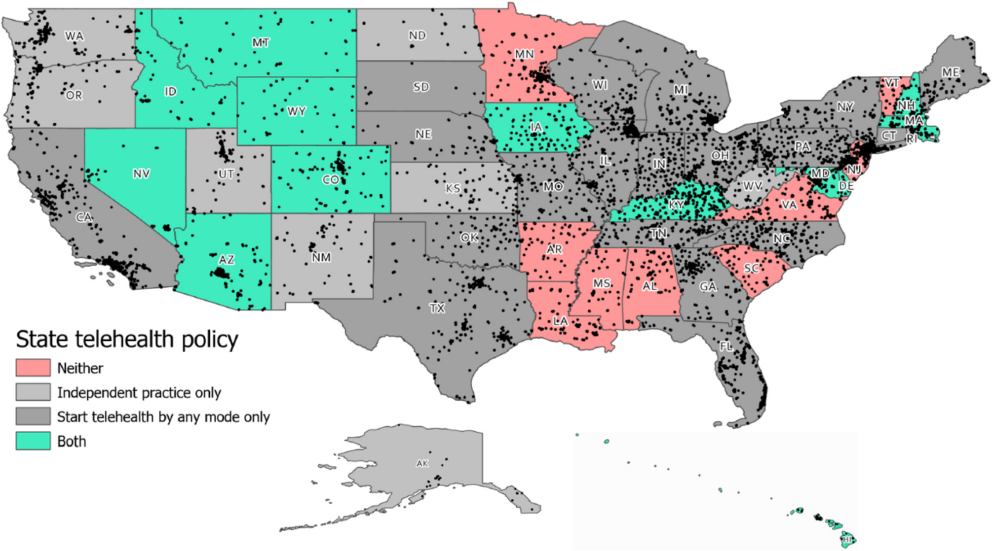 Geographic and Policy Factors Influence Telehealth Availability for Substance Use Disorder Treatment