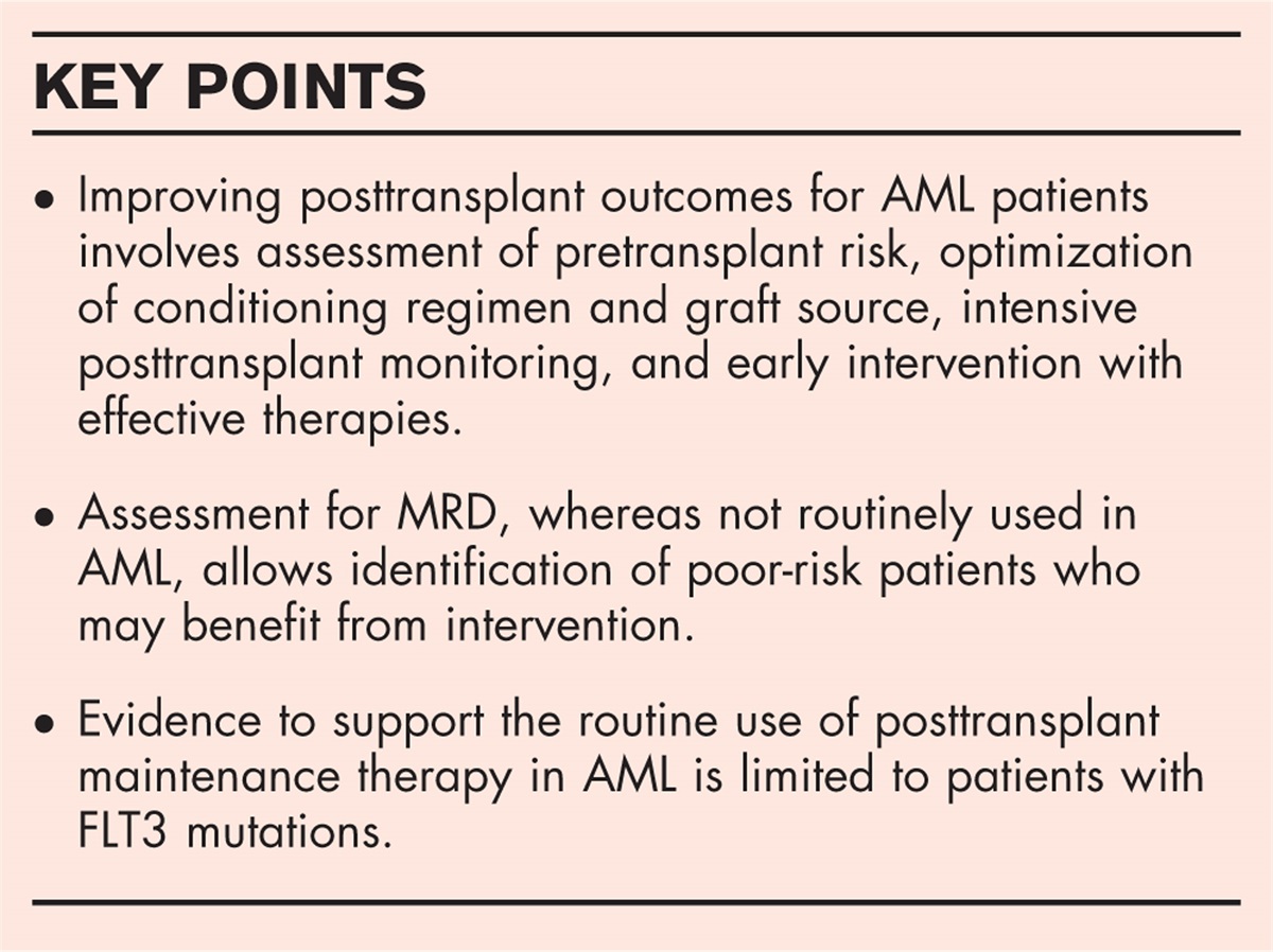 Detecting and preventing post-hematopoietic cell transplant relapse in AML
