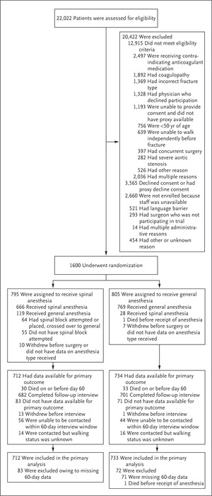 Spinal Anesthesia or General Anesthesia for Hip Surgery in Older Adults