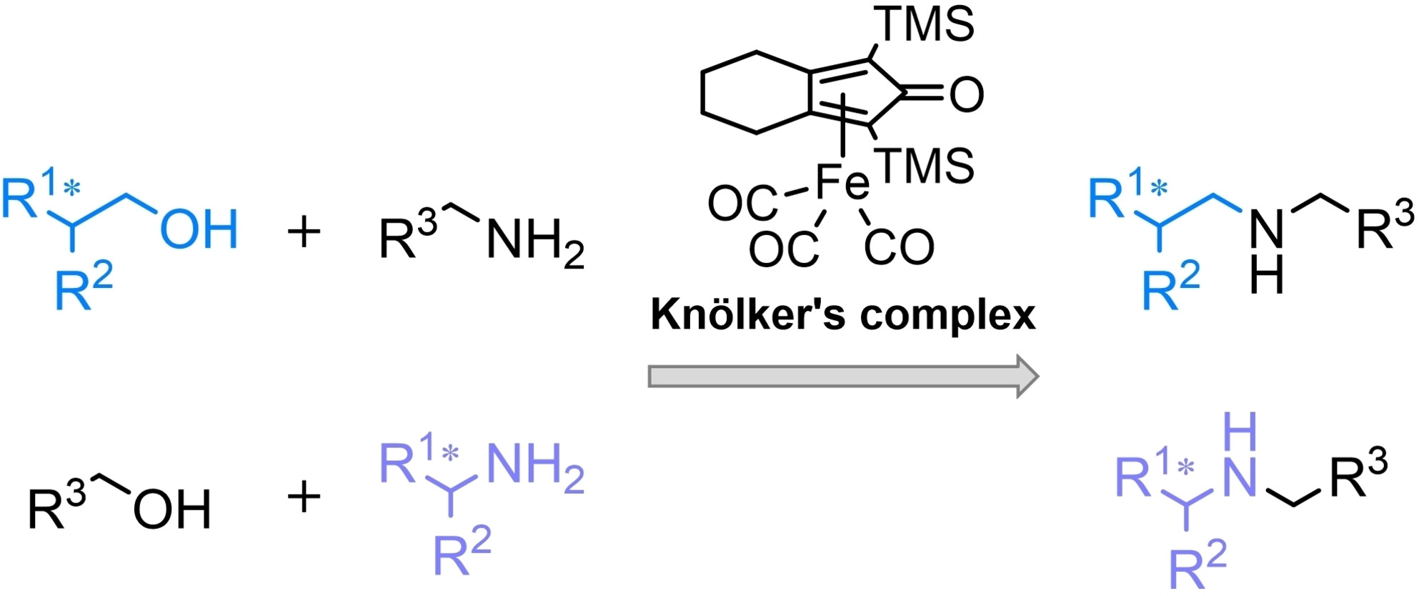 Synthesis of Enantioenriched Amines by Iron‐Catalysed Amination of Alcohols Employing at Least One Achiral Substrate