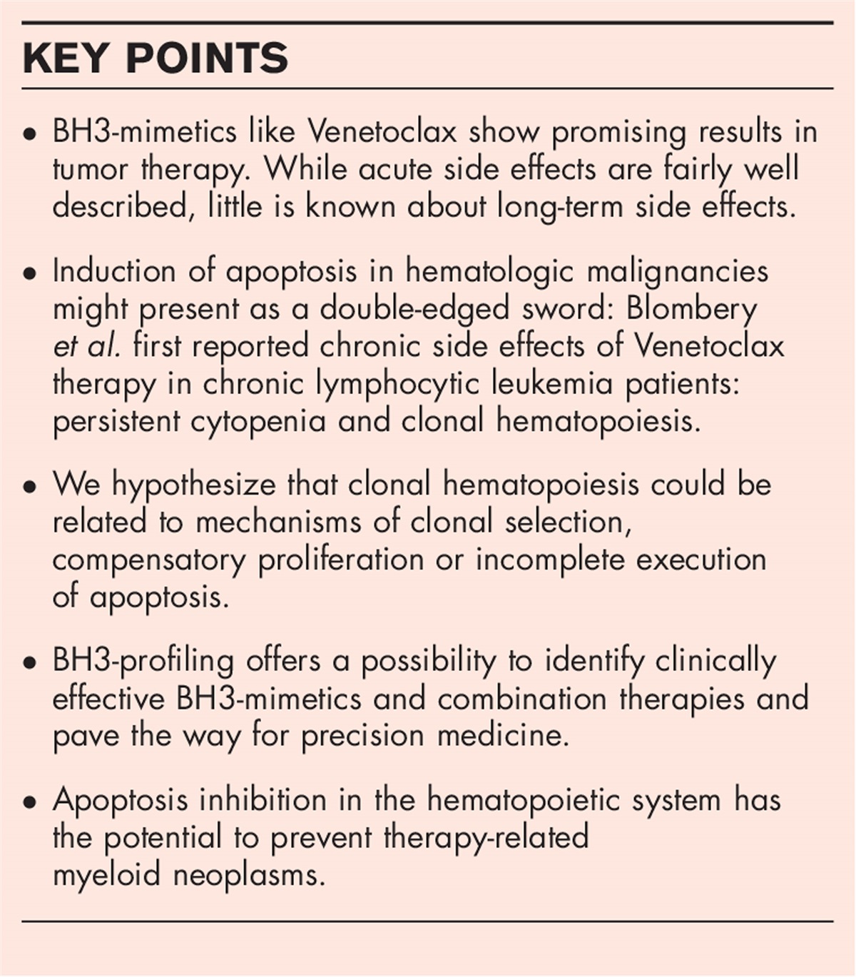 No time to die? Intrinsic apoptosis signaling in hematopoietic stem and progenitor cells and therapeutic implications