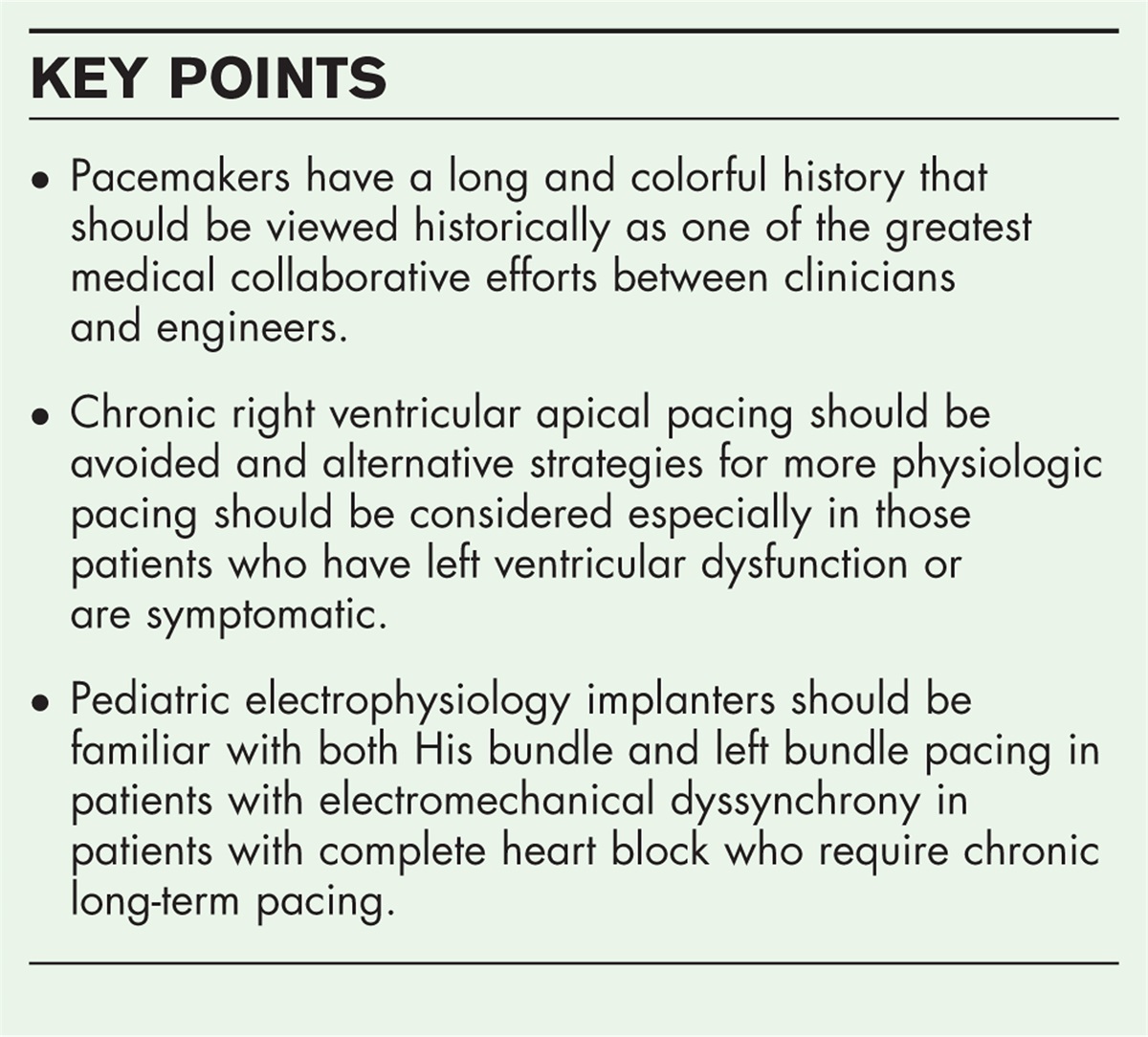 The history of cardiac pacing in the young and a look to the future