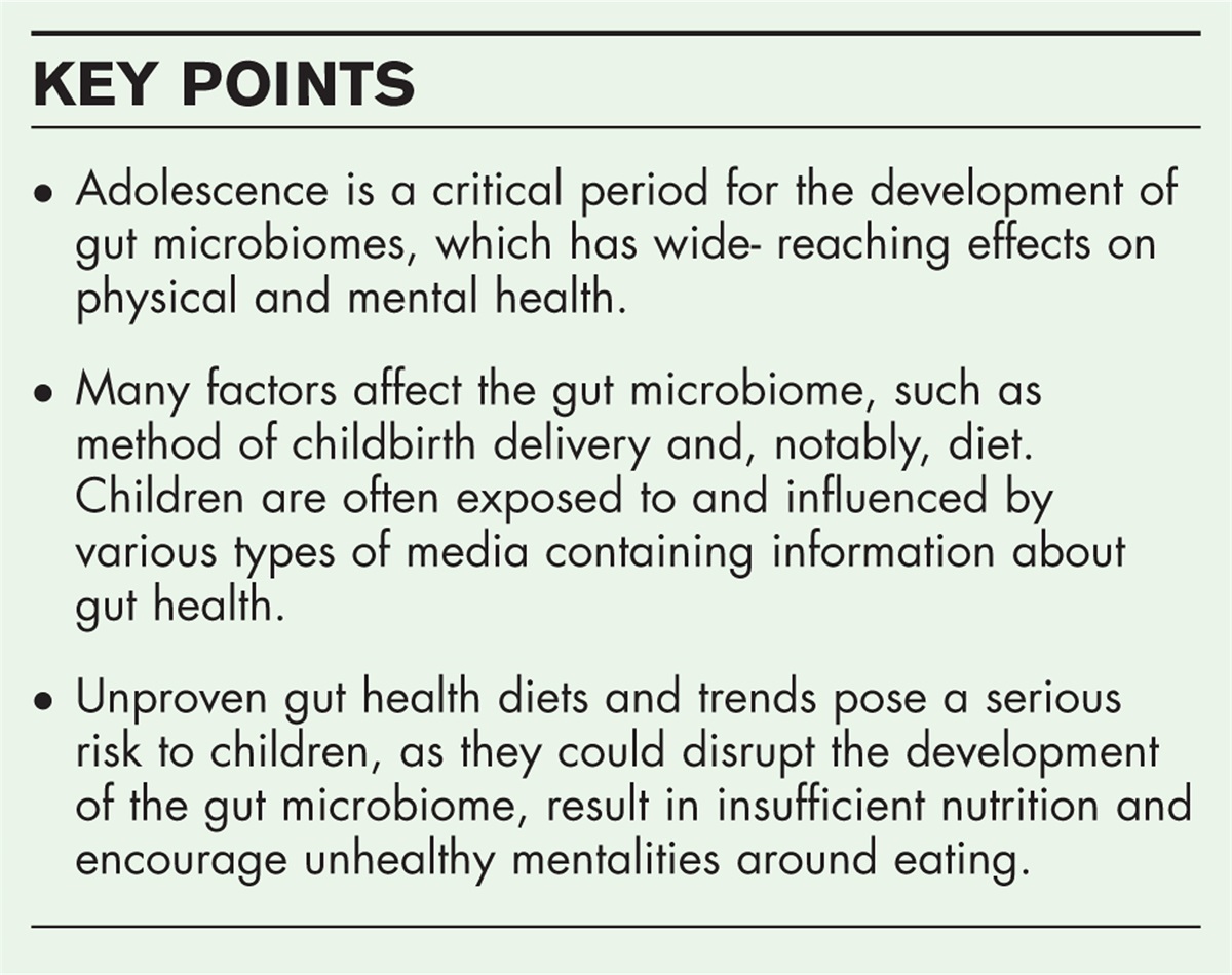 The gut microbiome: an overview of current trends and risks for paediatric populations