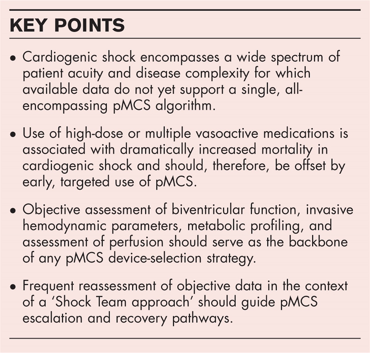 Selection of percutaneous mechanical circulatory support in cardiogenic shock: patient-specific considerations and insights from contemporary clinical data
