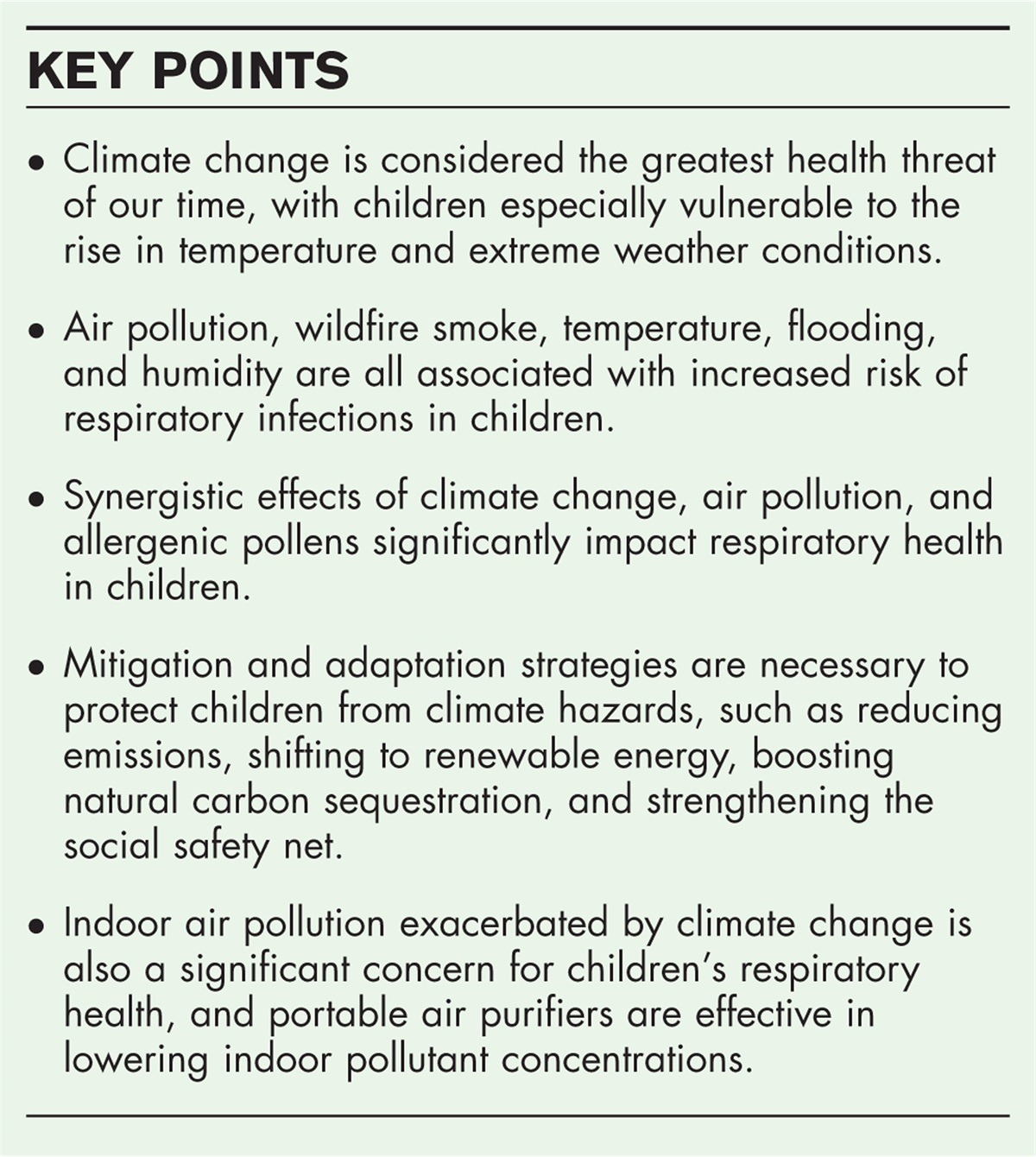 Climate change impacts on children's respiratory health