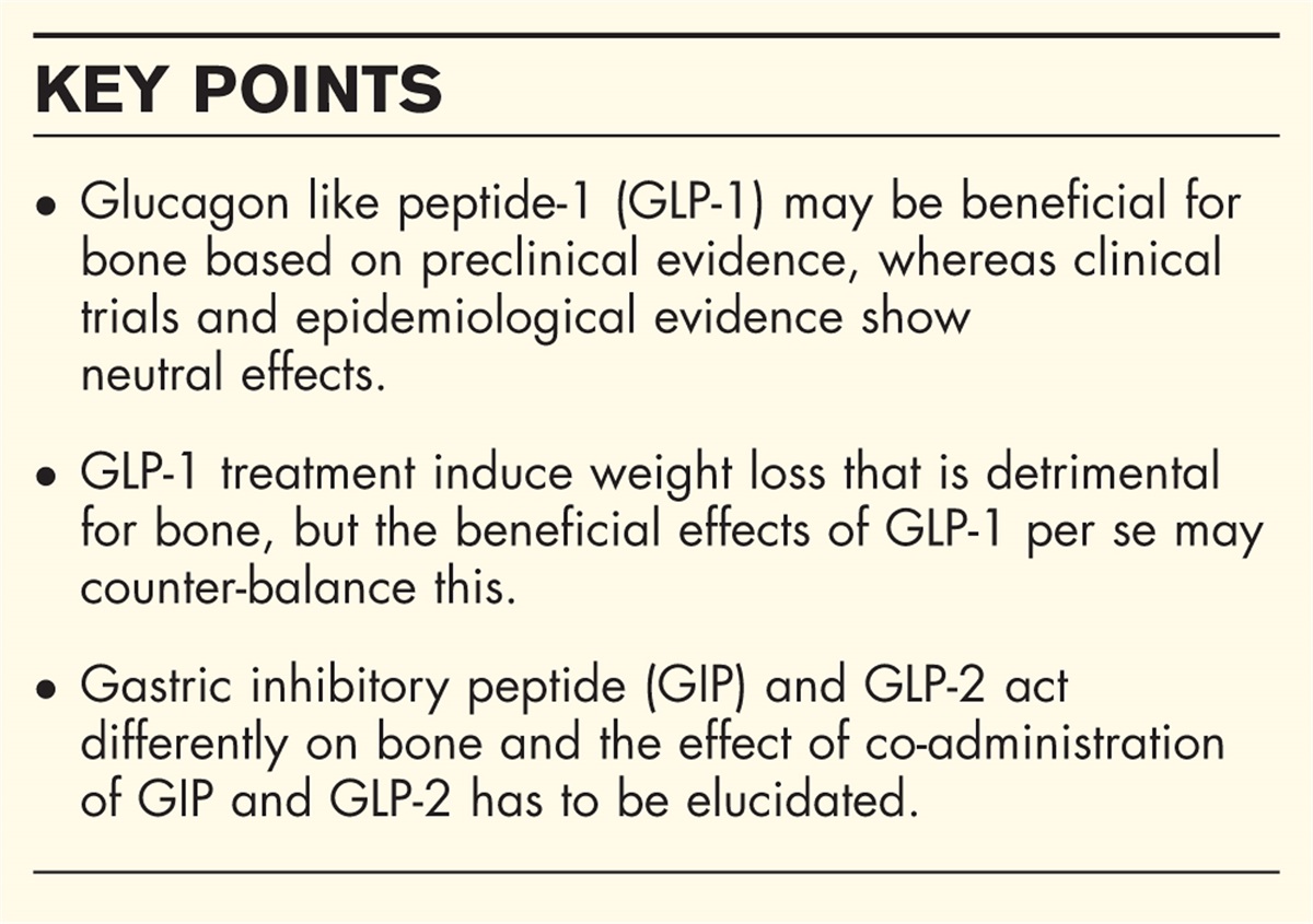 Effect of incretins on skeletal health