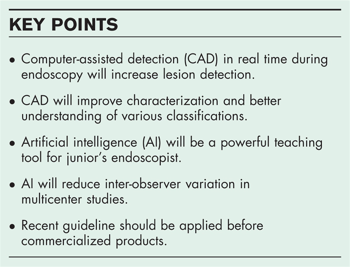 Artificial intelligence in digestive endoscopy: recent advances