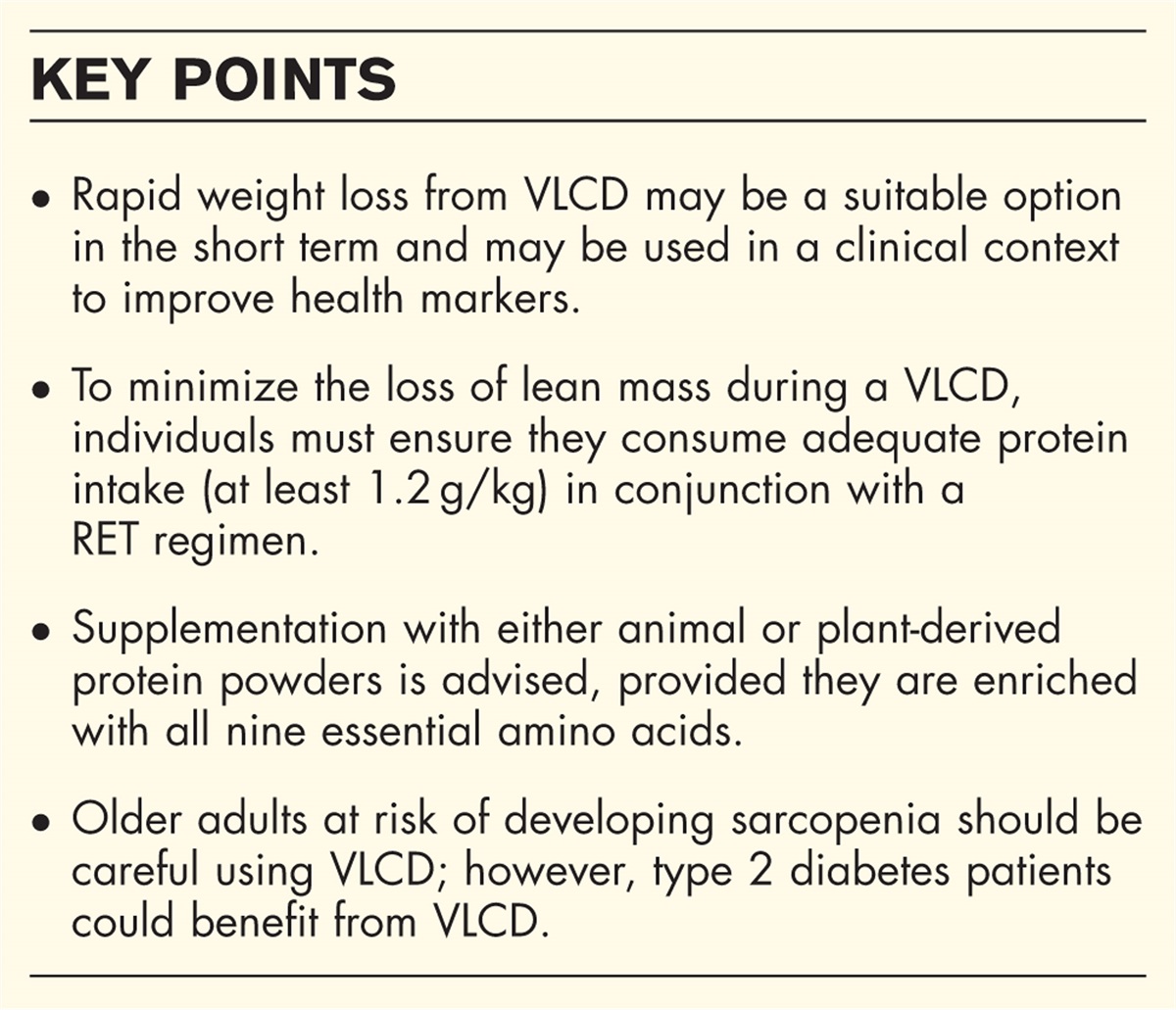 The impact and utility of very low-calorie diets: the role of exercise and protein in preserving skeletal muscle mass