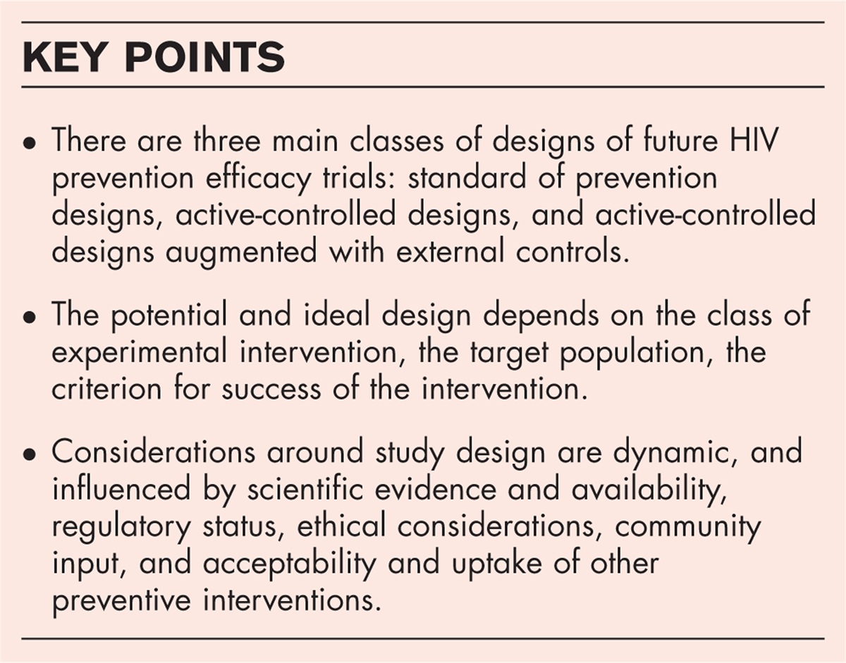 Control groups for HIV prevention efficacy trials: what does the future hold?