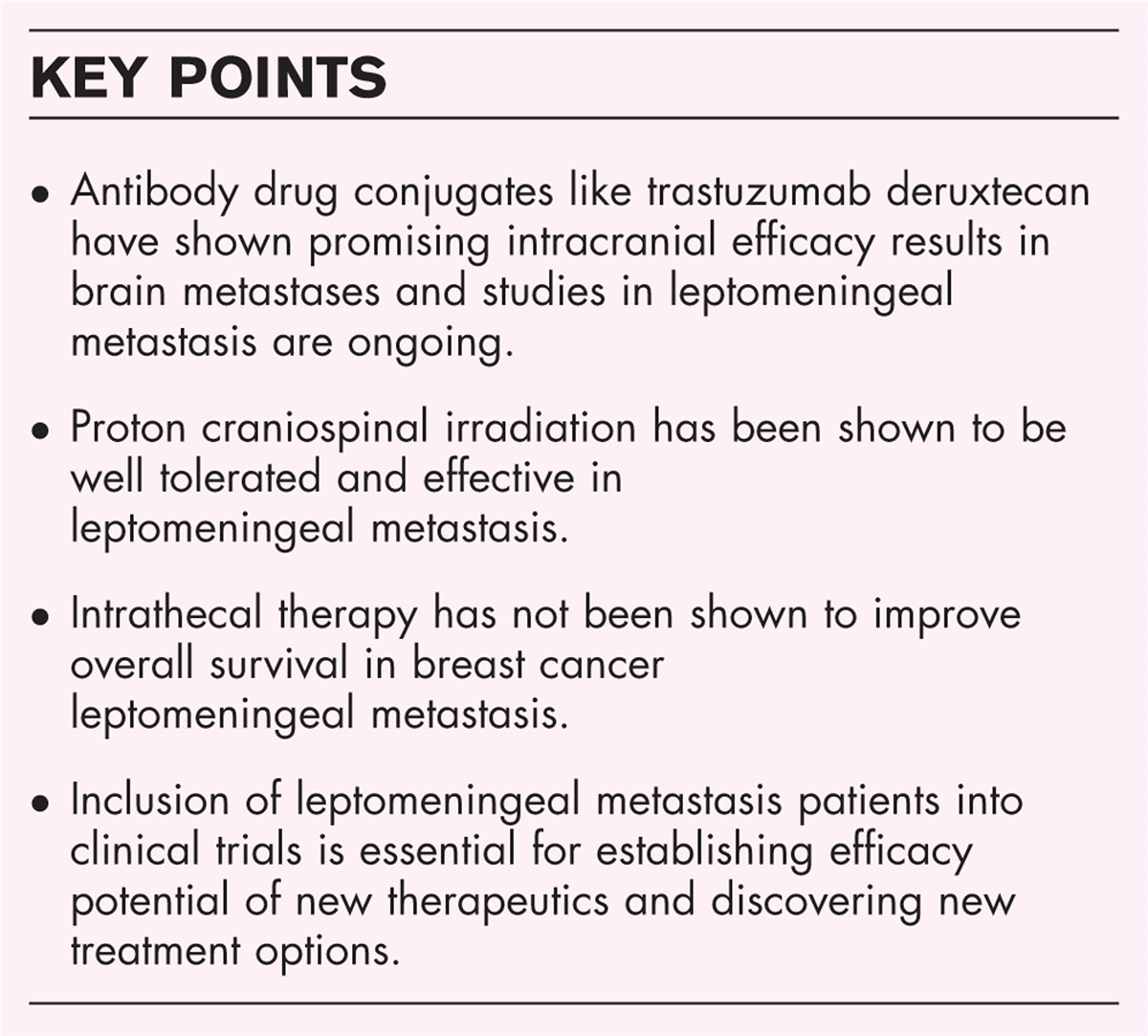 New strategies for the treatment of breast cancer with leptomeningeal metastasis