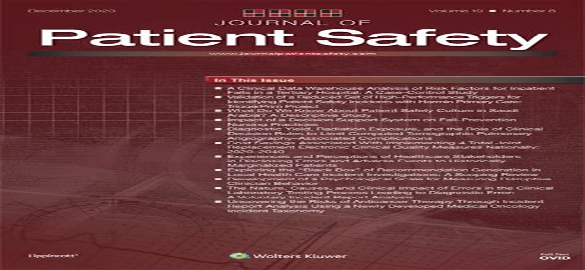 The Significance of Near Misses in Enhancing Patient Safety: A Response and Perspective From Taoyuan Psychiatric Center
