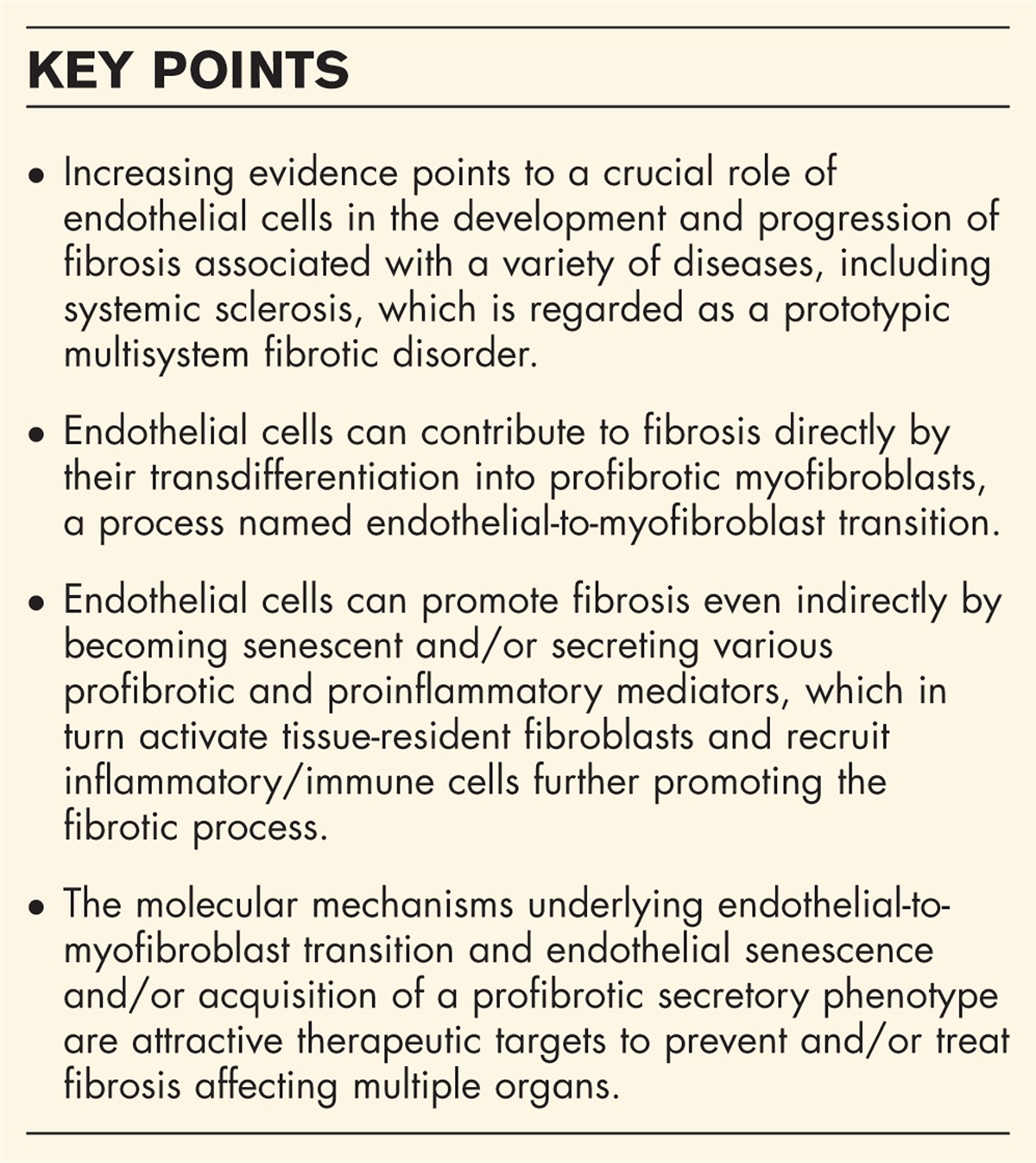 The contribution of endothelial cells to tissue fibrosis