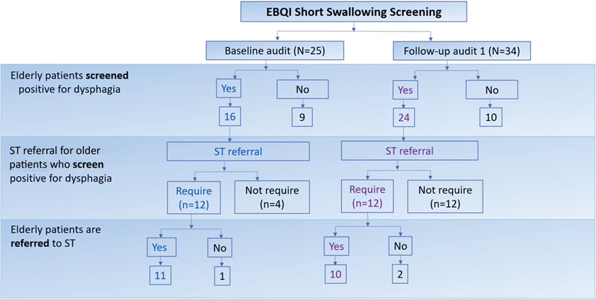 Nurse-led speech therapist referral initiative for older adult patients at risk of dysphagia: a best practice implementation project